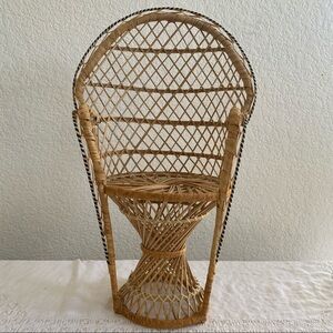 Vintage Wicker Mini Peacock Chair